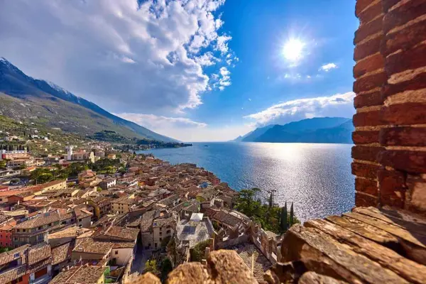 Malcesine Lake Garda Castello Scaligero landscape italy painted print lake hotsell major lake maggiore